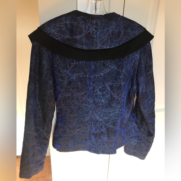 Samuel Dong shimmering blazer in royal blue - Picture 3 of 10